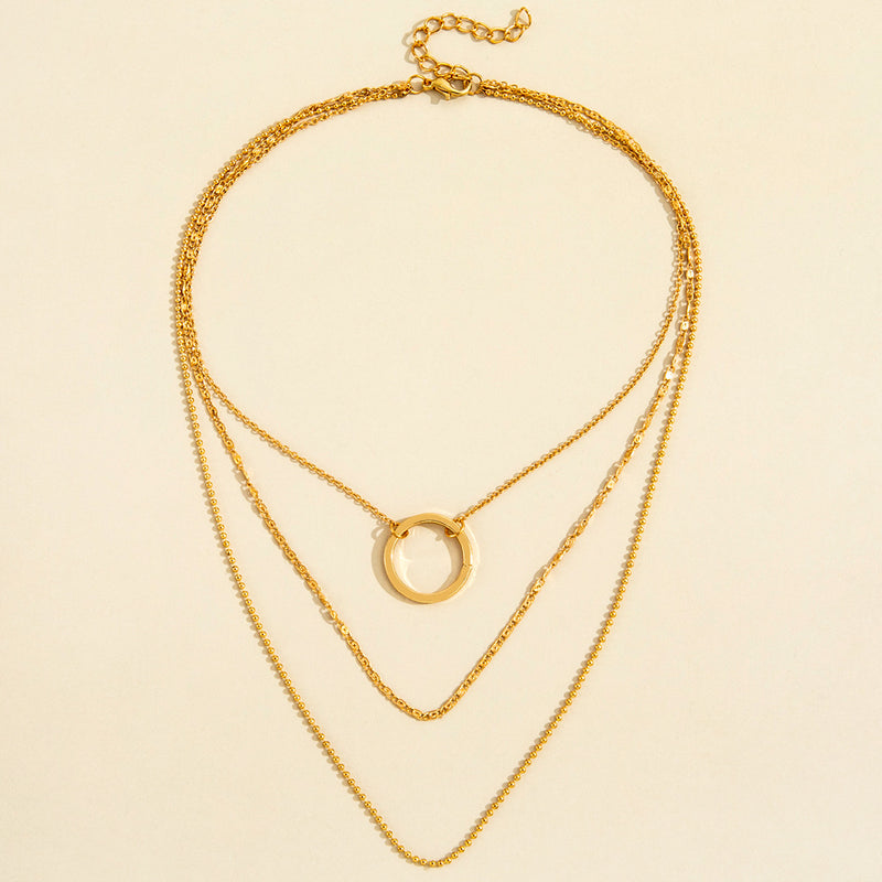 Circle Clavicle Chain Necklace Women - WOMONA.COM