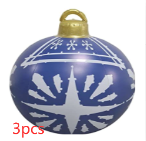 Christmas Ornament Ball Outdoor Pvc 60CM Inflatable Decorated Ball - WOMONA.COM