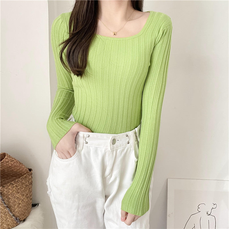 Autumn And Winter New Sweaters And Square Neck Bottoming Shirts - WOMONA.COM