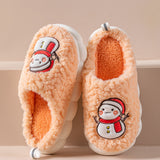 Cute Snowman Slippers Winter Indoor