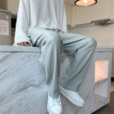 Texture Wide-leg Pants Vertical Stripes Men And Women Casual - WOMONA.COM