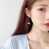 Korean Dolphin Tail Fishtail Earrings Female - WOMONA.COM