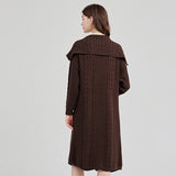 Large Twist Lapel Sweater Coat With Belt