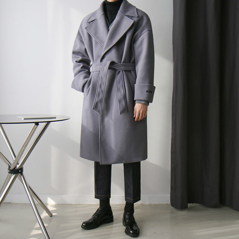 Trendy Gentleman's Wool Thickened Men's Coat - WOMONA.COM