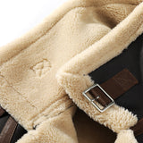 Plus Size Casual Polo Collar Fleece-lined Thickened Fur Jacket - WOMONA.COM