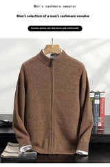 Men's Cashmere Knitted Stand Collar Coat Autumn And Winter - WOMONA.COM