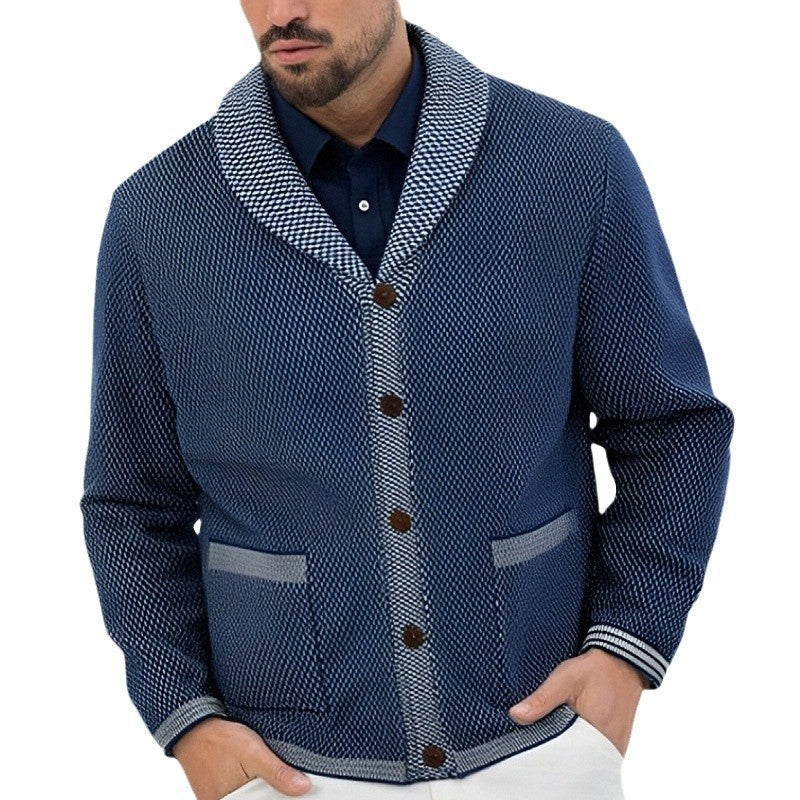 Men's Casual Jacquard Sweater Coat