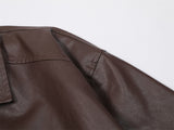 Men's Leather Coat Brand Zipper - WOMONA.COM