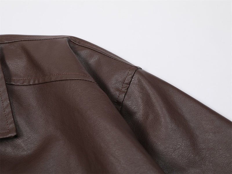 Men's Leather Coat Brand Zipper