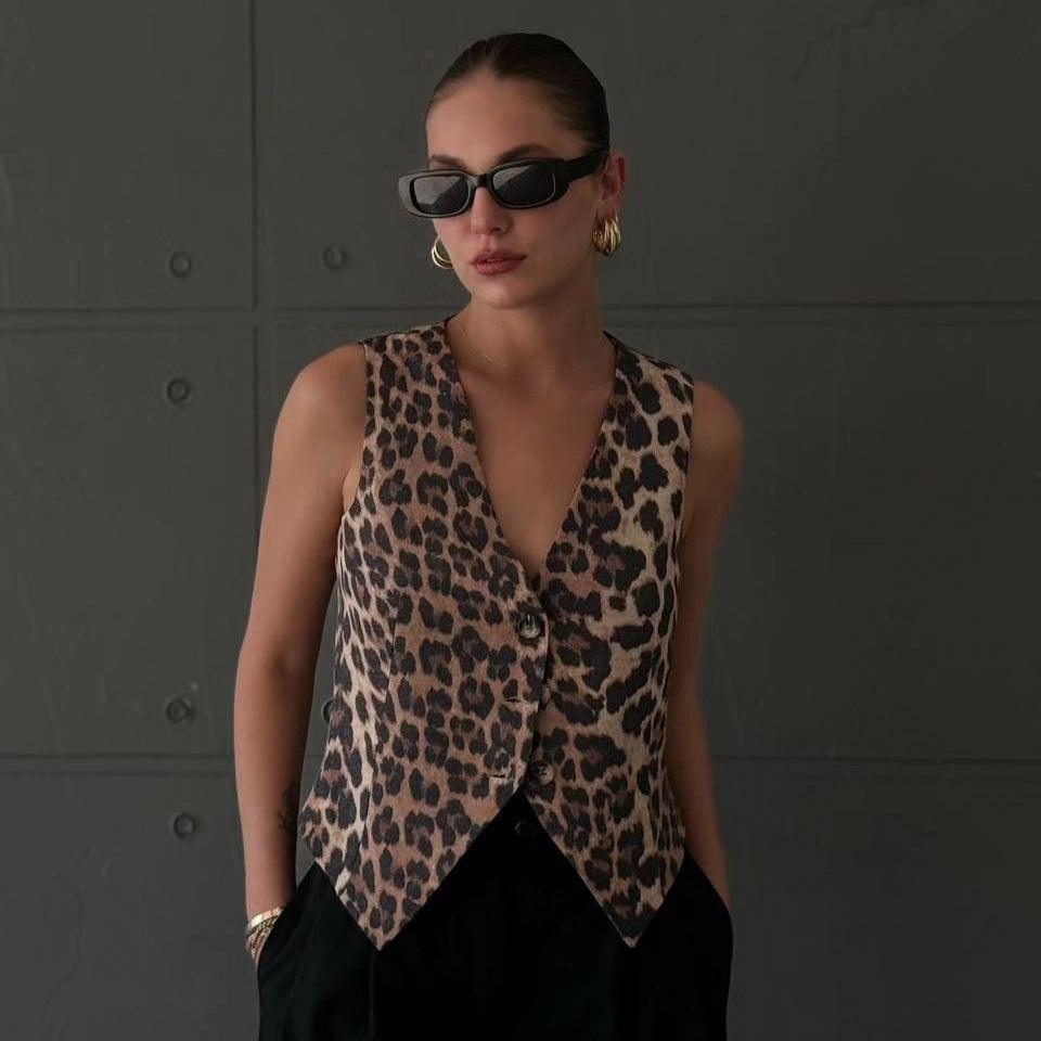 Personalized Fashion Short Animal Pattern Vest - WOMONA.COM