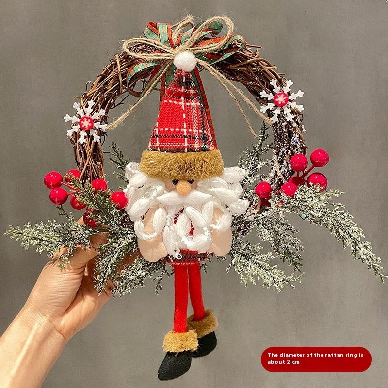 Old Man Snowman Elk Vine Ring Christmas - WOMONA.COM