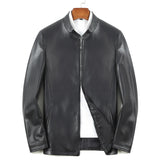 Men's Thin Zipper Pu Leather Jacket - WOMONA.COM