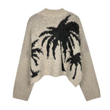 Back Coconut Design Cardigan Short Sweater - WOMONA.COM