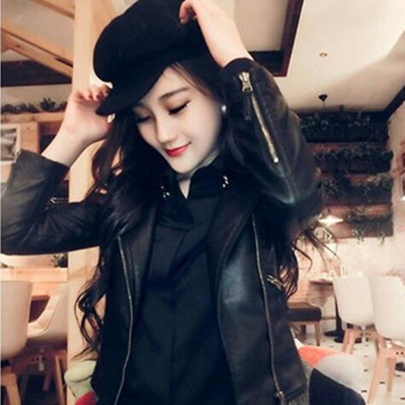 Loose Leather Jacket Motorcycle Female - WOMONA.COM