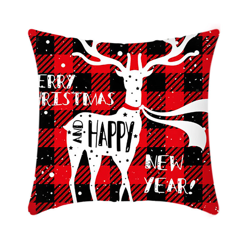 Merry Christmas Cushion Cover 45cm Elk Santa Claus