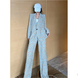 Retro Niche Design Printed Crumpled Suit Jacket - WOMONA.COM