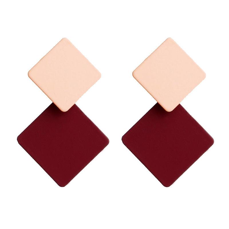 Metal long round earrings - WOMONA.COM