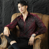 Fashion Personality Slim Fit Glossy Shirt For Men