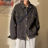 Mens Vintage Fashion Loose Denim Jacket - WOMONA.COM