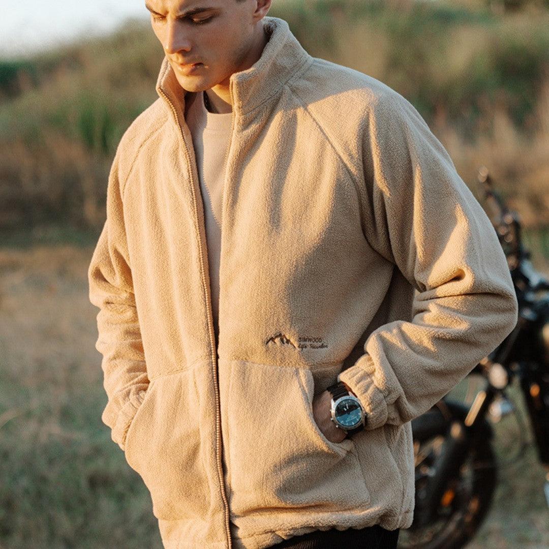 Men's Double Zip Stand Collar Padded Coat