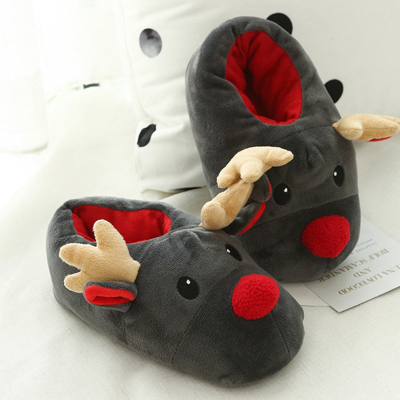 Christmas Shoes Cute Elk Home Slippers - WOMONA.COM