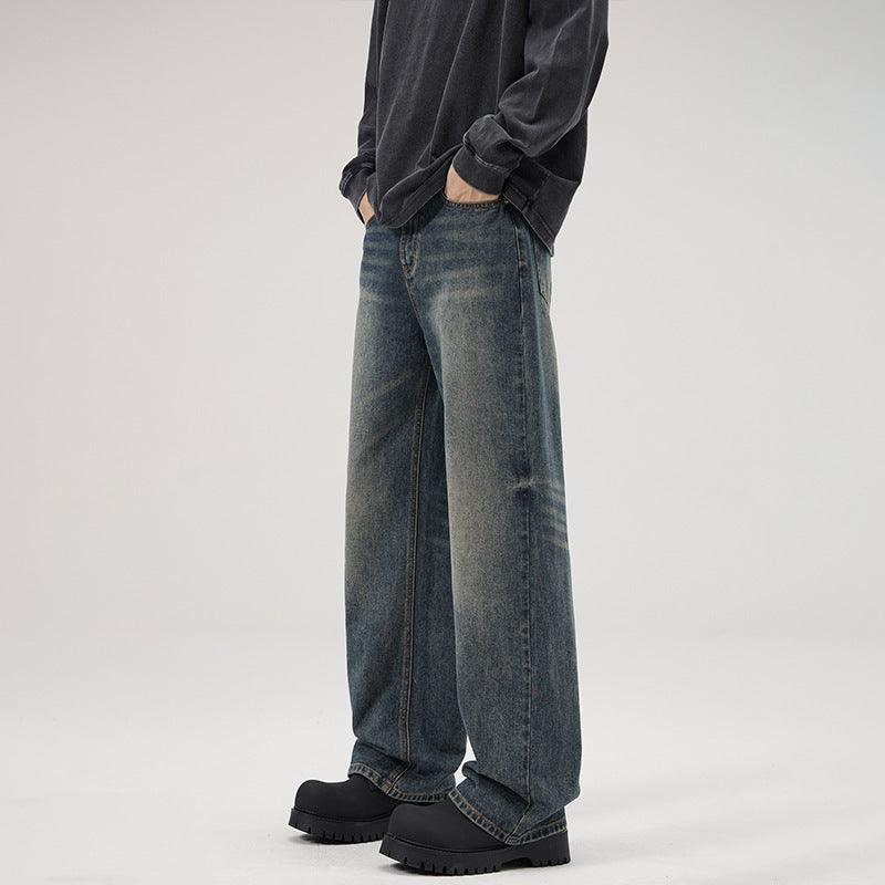 Men's American-style Retro Loose Straight Jeans - WOMONA.COM
