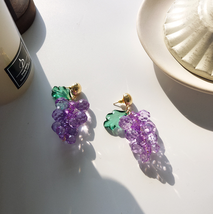 Grape earrings fruit - WOMONA.COM