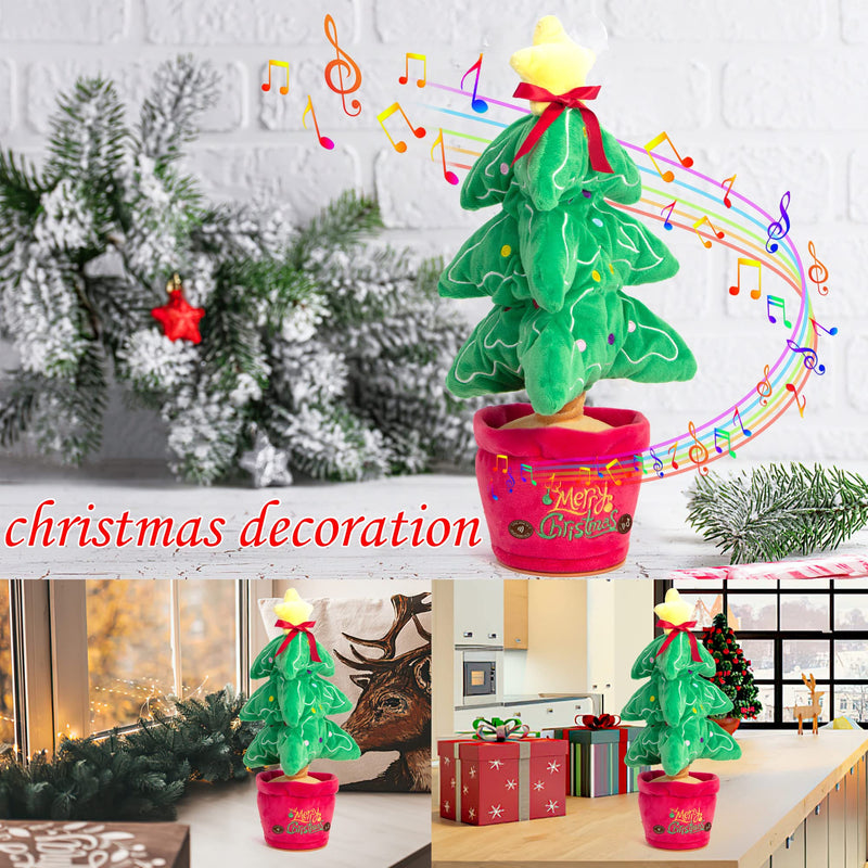 Dancing Christmas Toys Funny Tree Repeat Talking Electronic Plush Toys - WOMONA.COM