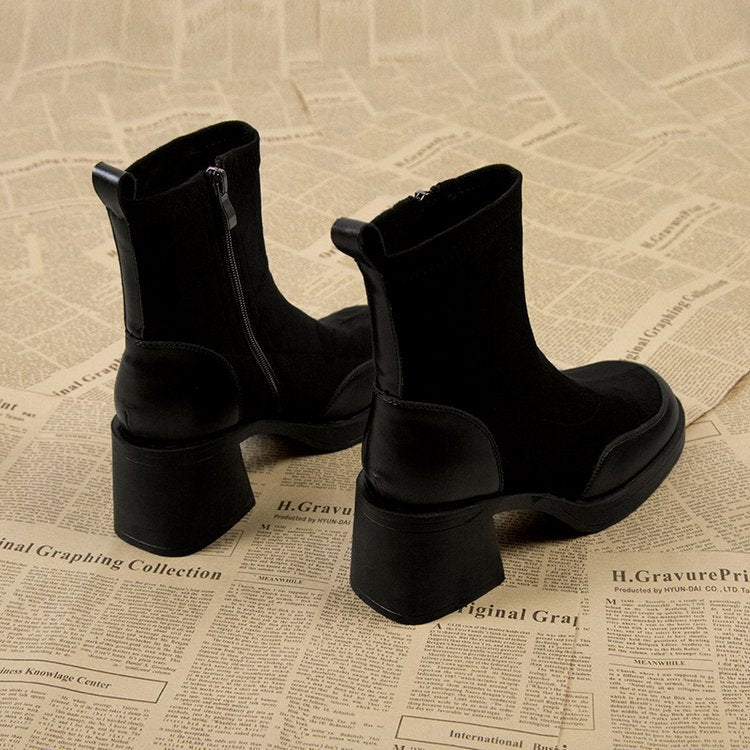 Thick Bottom Chunky Heel Martin Boots Women - WOMONA.COM