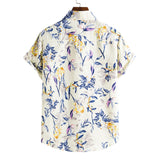 Men's Short-sleeved Casual Holiday Floral Shirt - WOMONA.COM