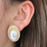 White Pearl Retro Drop Earrings - WOMONA.COM