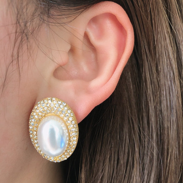 White Pearl Retro Drop Earrings - WOMONA.COM