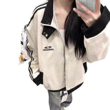 Lockere Baseballuniformjacke im College-Stil