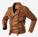 Large Size Suit Parker Leather Jacket - WOMONA.COM