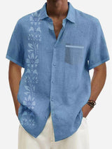 Digital Printing Polyester Plain Men's Short Sleeve Shirt - WOMONA.COM