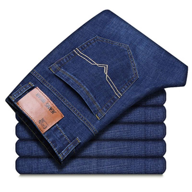 Loose Straight Casual Work Stretch Jeans For Men - WOMONA.COM