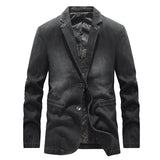 Handsome Fit Suit Spring And Autumn Denim Jacket - WOMONA.COM