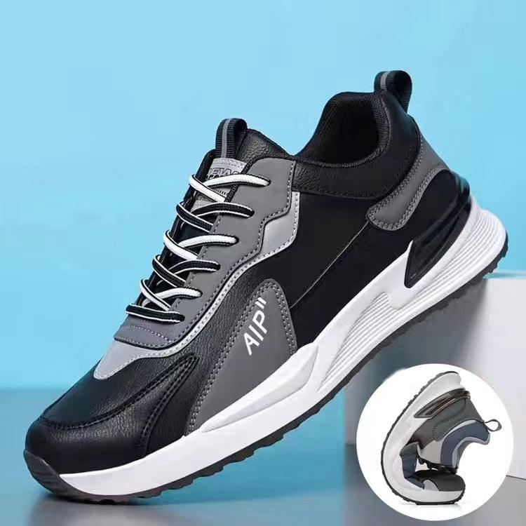 Casual Men's Shoes Soft Sole Color-block Lace-up Sneakers - WOMONA.COM