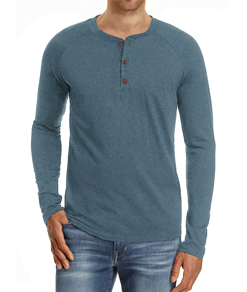 Men's Long-sleeved Round Neck T-shirts - WOMONA.COM