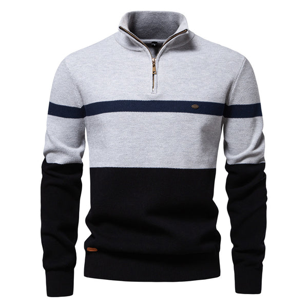 New Color Matching Sweater Men's Clothing