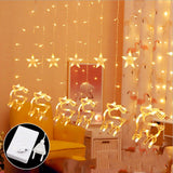 Christmas Curtain Shop Window Lights - WOMONA.COM