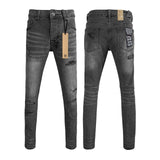 Gerade zerrissene Stretch-Jeans für amerikanische High Street-Casual-Herren