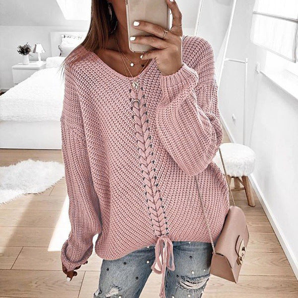 Loose knit tops for women's sweaters - WOMONA.COM