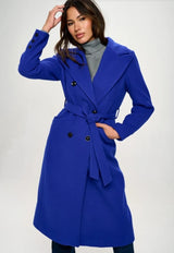 Coalition LA Double-Breasted Longline Coat With Belt