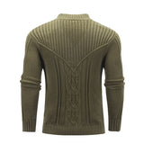 Fashion Men Solid Color Warm Jacquard Men Sweater - WOMONA.COM