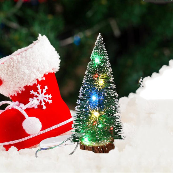 Christmas Decorations LED Lights Mini Christmas Tree - WOMONA.COM