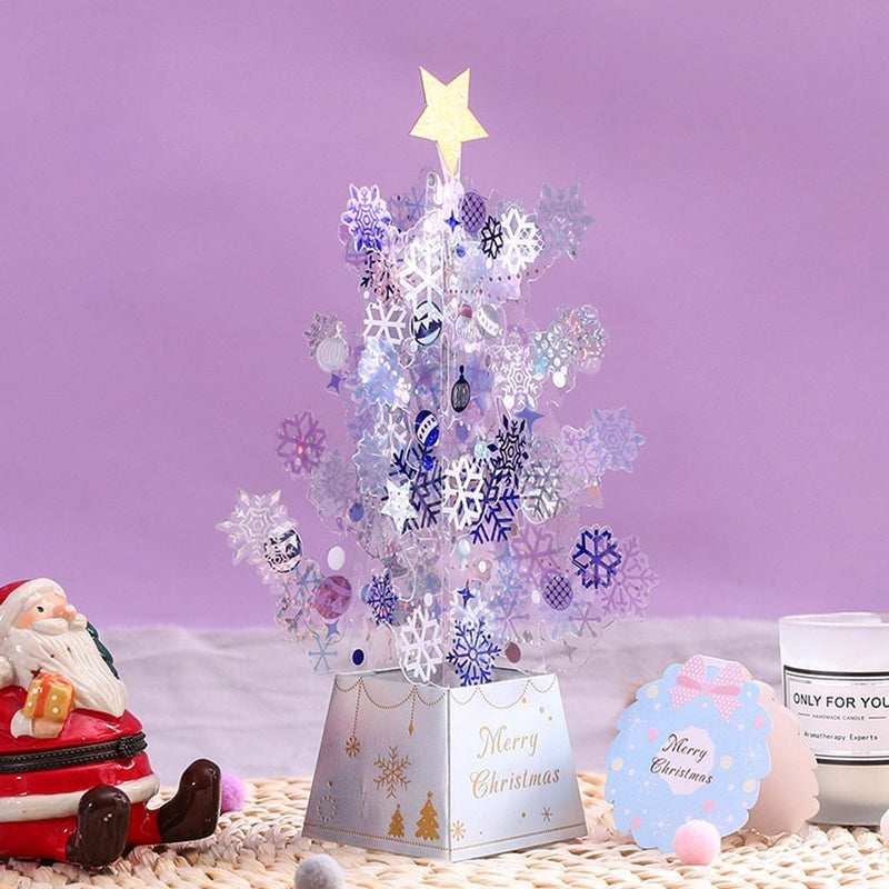 Tarjeta desplegable con forma de árbol de Navidad Tarjeta 3D Tarjeta de felicitación navideña 