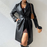 PU Long Sleeve Jacket Women's - WOMONA.COM