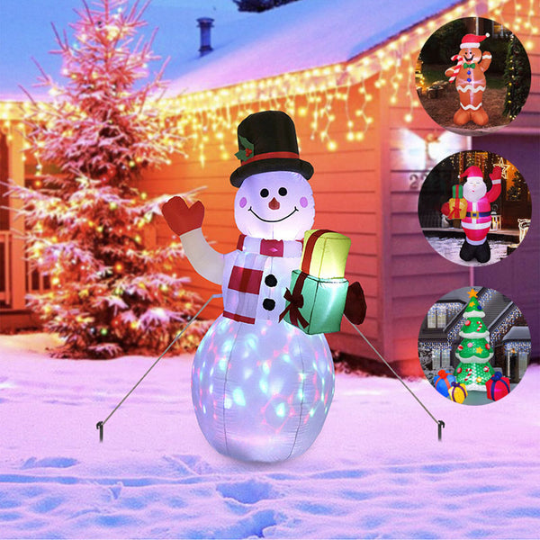 Christmas LED Lights Glowing Santa Tree Snowman - WOMONA.COM