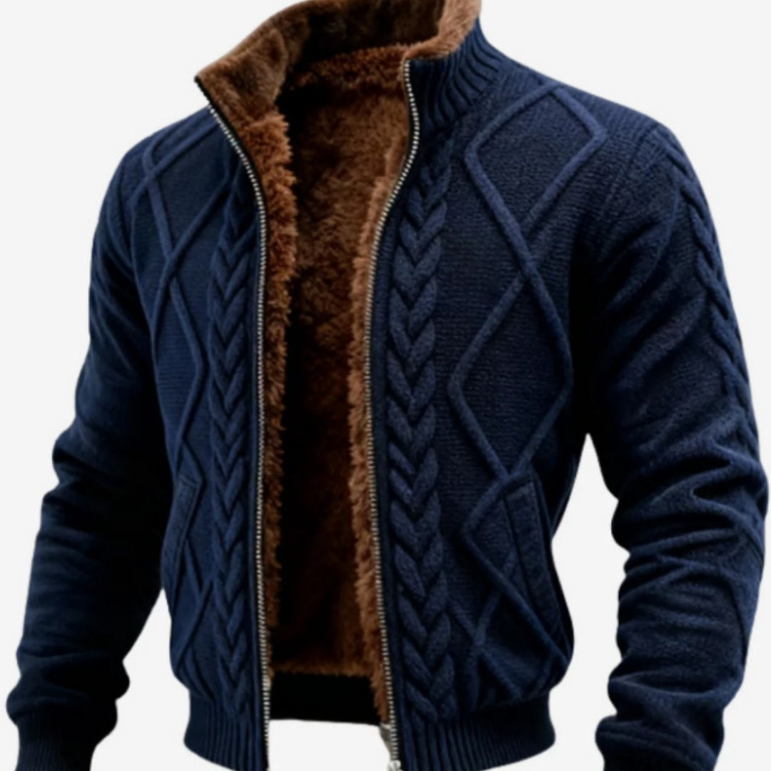 Men's Loose Hooded Fleece-Lined Winter Jacket